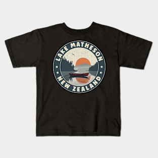 Lake Matheson New Zealand Sunset Kids T-Shirt